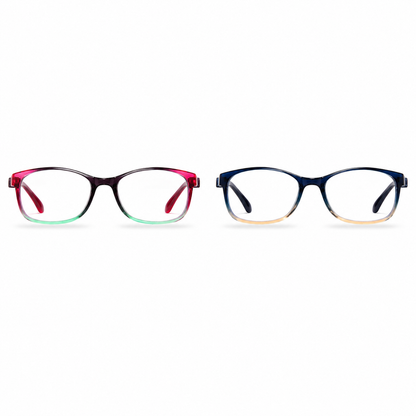 EYEURL Blue Light Blocking Reading Glasses for Women – 2 Pack Lightweight TR90 Frame Readers, Reduce Eyestrain and Improve Comfort
