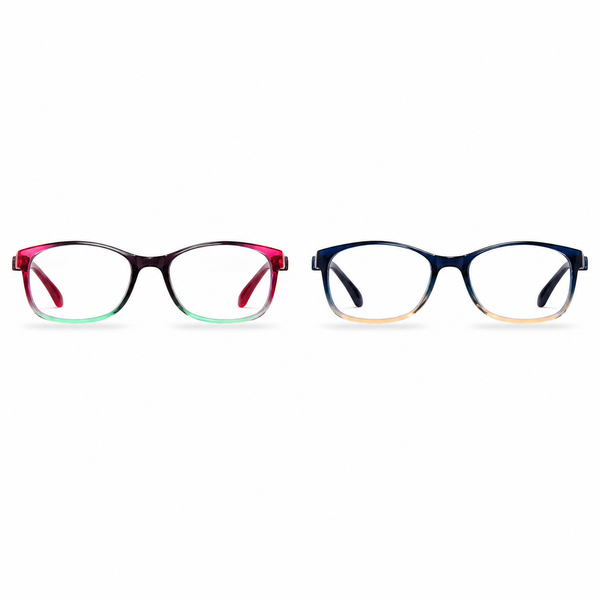 EYEURL Blue Light Blocking Reading Glasses for Women – 2 Pack Lightweight TR90 Frame Readers, Reduce Eyestrain and Improve Comfort