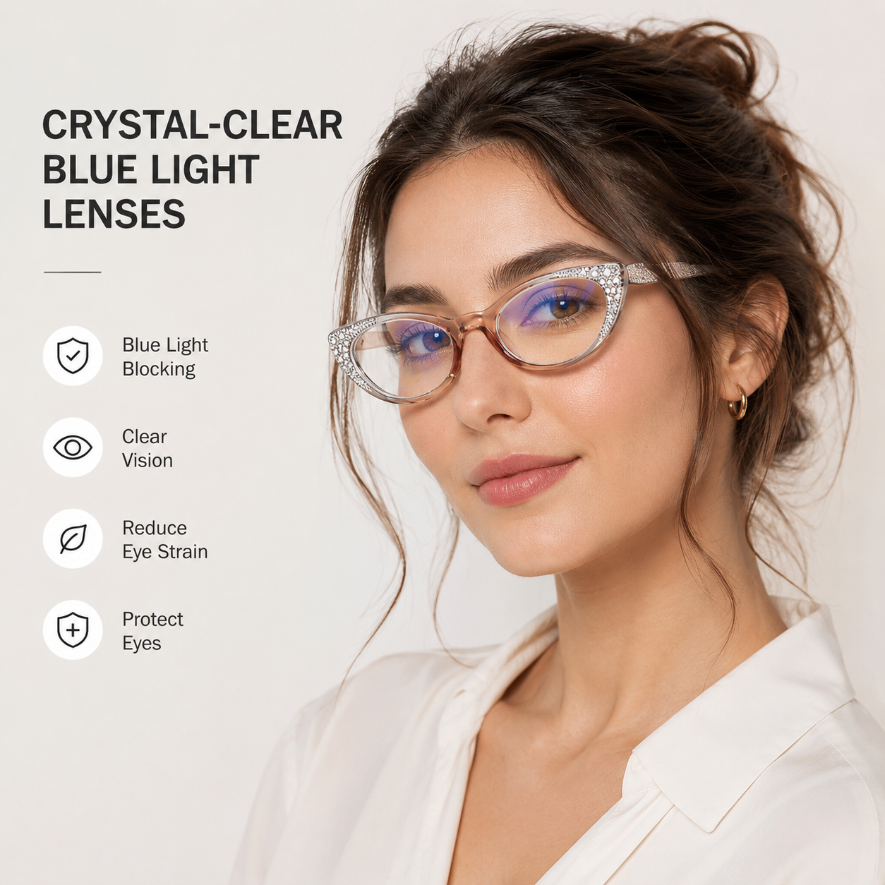 EYEURL Cat Eye Reading Glasses for Women – 4 Pack Blue Light Blocking Fashion Readers with Flexible Spring Hinges, Anti-Glare and UV Protection Eyewear