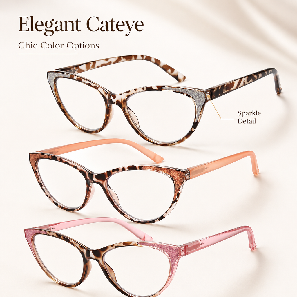 Cat Eye Reading Glasses for Women, Blue Light Blocking Fashion Readers, Anti Glare UV Protection Eyewear