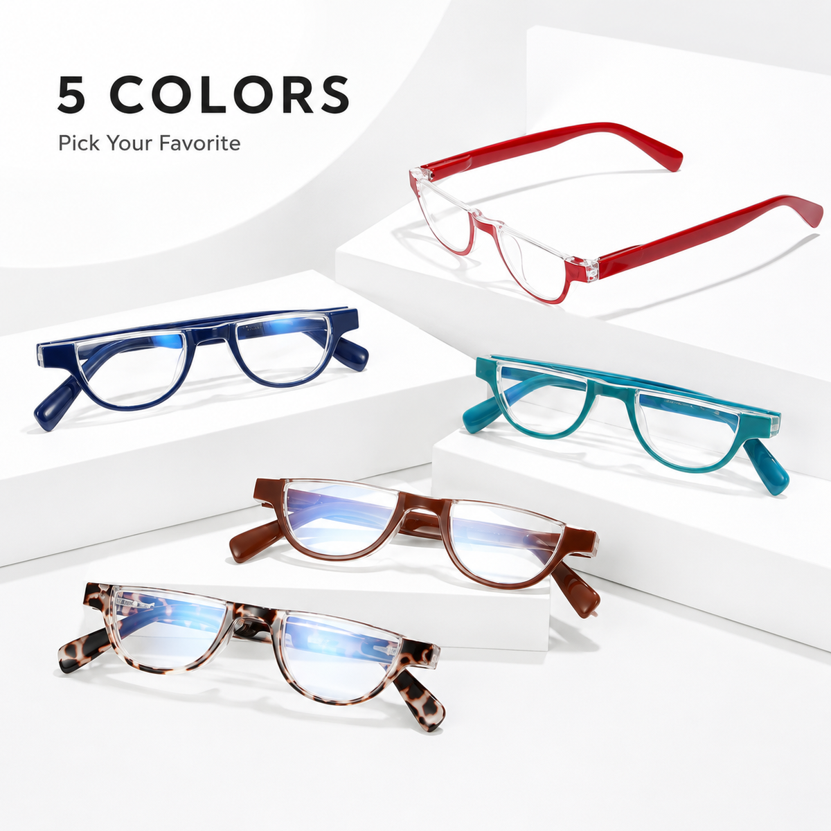 5-Pack Full-Rim Blue-Light Readers for Women - product photo 3