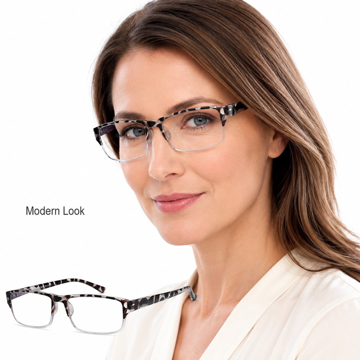 EYEURL 4 Pack Half Frame Blue Light Reading Glasses – Stylish Rectangle Semi-Rimless Readers for Men and Women, Lightweight Eyewear with Spring Hinges