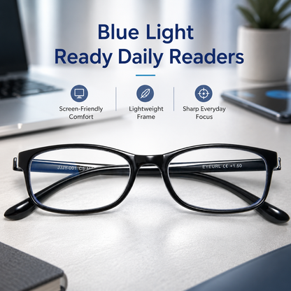 EYEURL Lightweight Reading Glasses for Women – 2 Pack Blue Light Blocking TR90 Frame Readers for Work and Daily Use