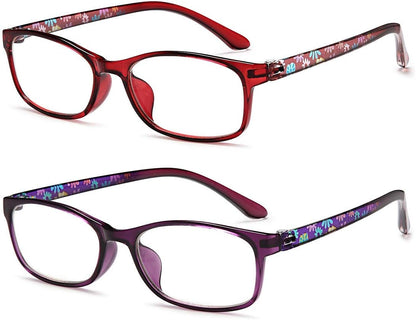 EYEURL Blue Light Blocking Glasses For Womens - 2 Pairs Lightweight Blue Screen Computer Eyeglasses Anti Glare Glasses