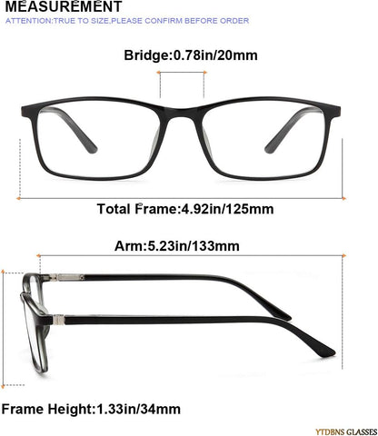 Unisex Professional Reading Glasses – Blue Light Filter Computer Readers with Spring Hinges, Anti Glare and UV Protection Lenses