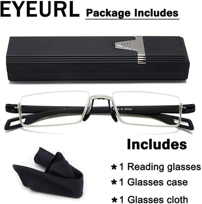 EYEURL Reading Glasses Half-Rim Computer Readers for Men and Women +0.0 Blue Light Blocking Thin Optics Eyeglass