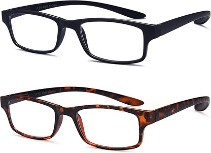 EYEURL Neck Hanging Reading Glasses – 2 Pack Blue Light Blocking Computer Readers for Women and Men with Spring Hinges, Convenient Hands-Free Eyewear
