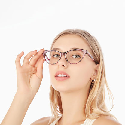 Cat Eye Reading Glasses for Women, Eyeglasses, Blue Light Readers for Women, Computer Eye Glasses, Cheaters, Stylish Glitter Frame for All Face Shapes