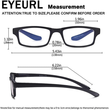 EYEURL Neck Hanging Reading Glasses – 2 Pack Blue Light Blocking Computer Readers for Women and Men with Spring Hinges, Convenient Hands-Free Eyewear