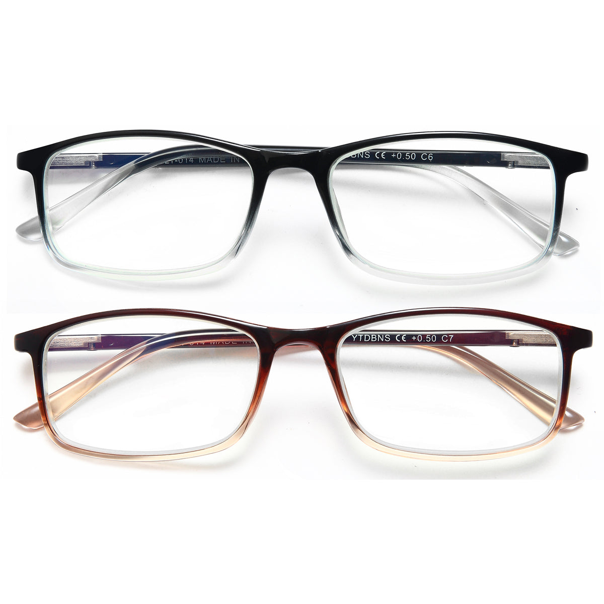 Classic Blue-Light Readers for Men & Women – Black & Tea