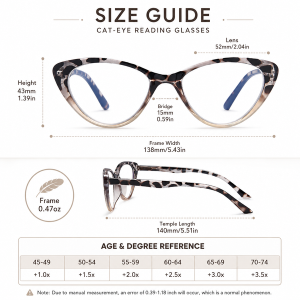 EYEURL Stylish Cat Eye Reading Glasses for Women – 2 Pack Blue Light Blocking Readers, Comfortable Spring Hinge Design