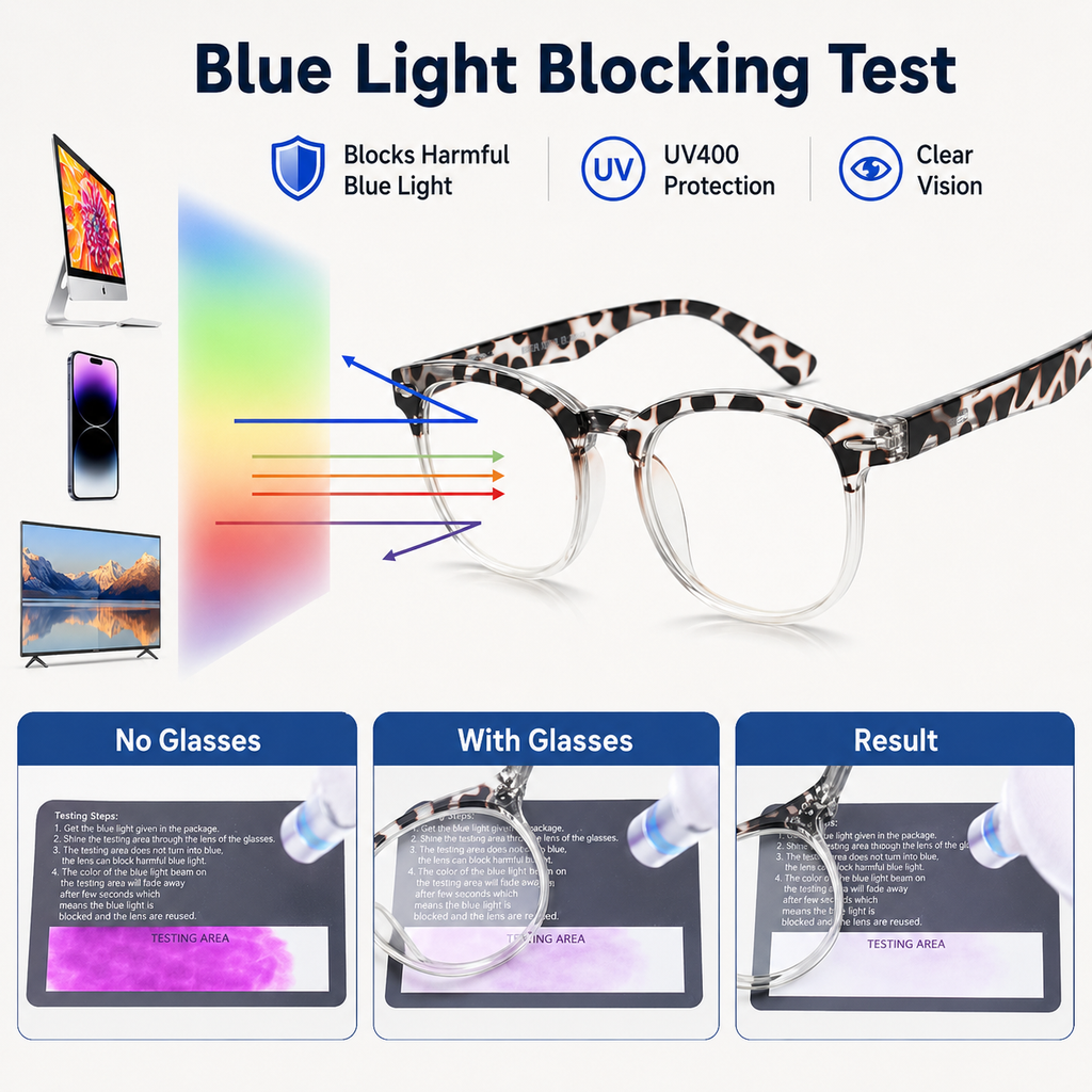 EYEURL 4 Pack Round Reading Glasses for Women and Men Blue Light Blocking Readers, Plastic Computer Glasses with Spring Hinges, 2.50 Eyeglasses Anti Glare&UV Rays, Black/Tortoise/Blue/Red Tortoise