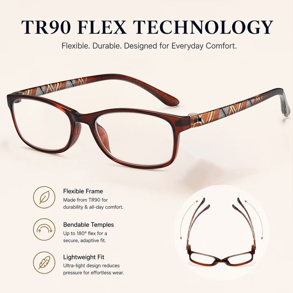 EYEURL Reading Glasses for Women – 2 Pack Blue Light Blocking Readers with TR90 Frame, Lightweight Eyewear to Reduce Eyestrain