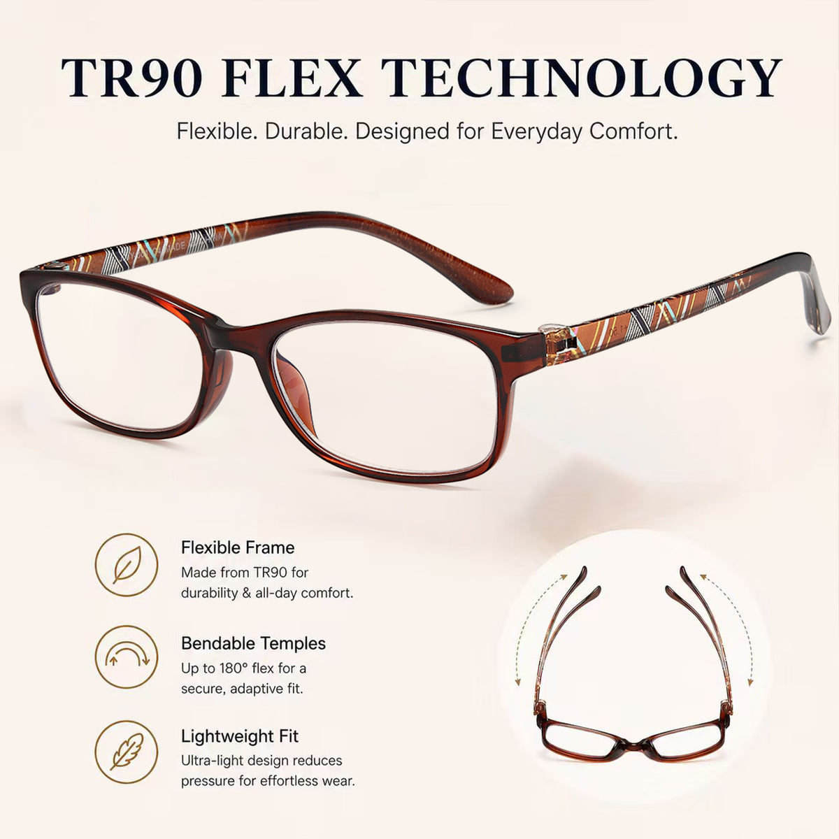 2-Pack Classic Blue-Light Readers for Women – Brown & Green - product photo 8