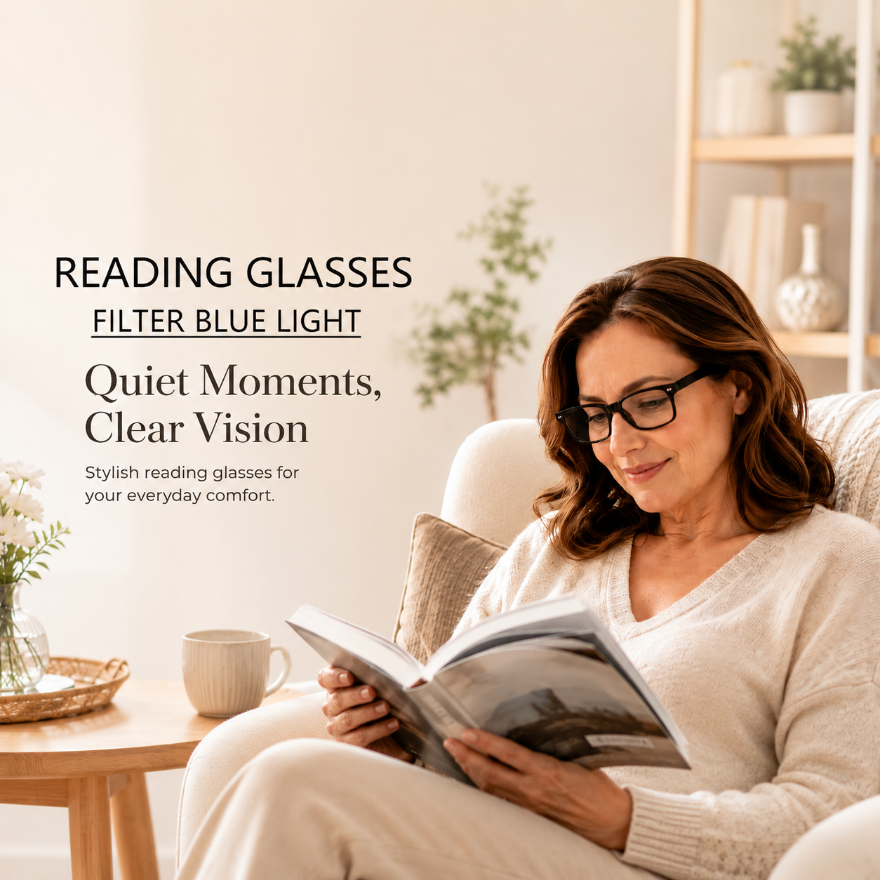 Stylish Reading Glasses for Women, Blue Light Blocking Readers, Ladies Eyeglasses, Fashion Computer Eye Glasses, Cheaters