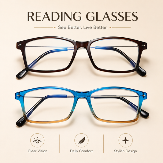 EYEURL Blue Light Blocking Reading Glasses Set of 2 Computer Readers Men and Women Lightweight Trendy Frame Choose Your Magnification +1.5