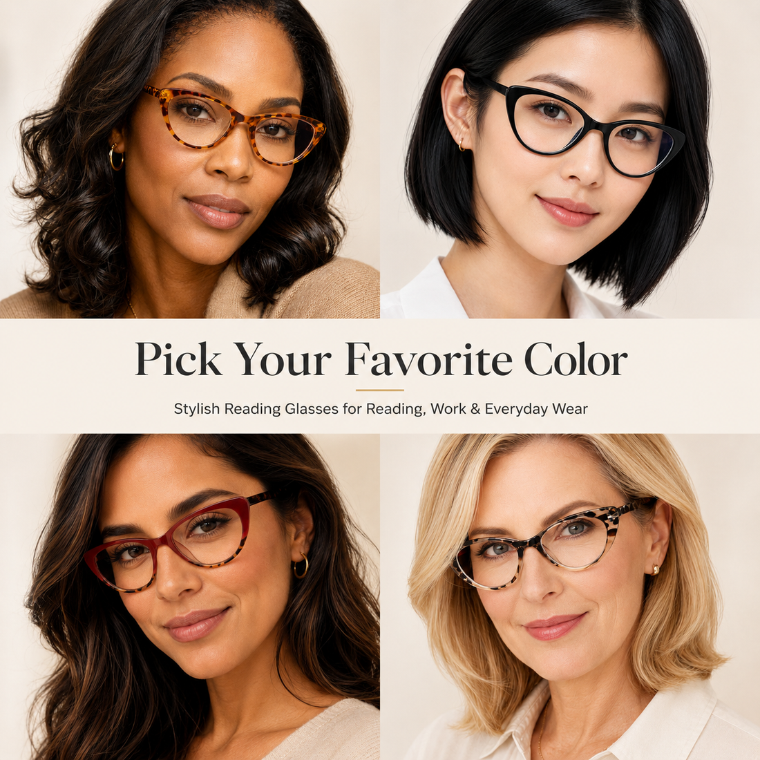 4-Pack Cat-Eye Blue-Light Readers for Women – Black - product photo 2
