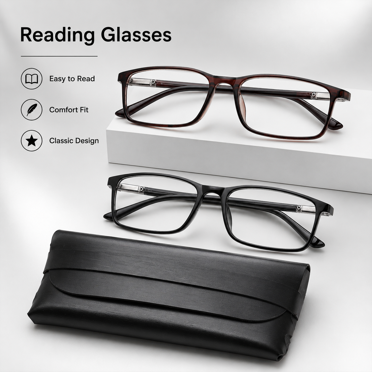 High-Quality Professional Readers for Men & Women – Blue Light Blocking Computer Glasses with Durable Spring Hinges, Anti Glare UV Filter