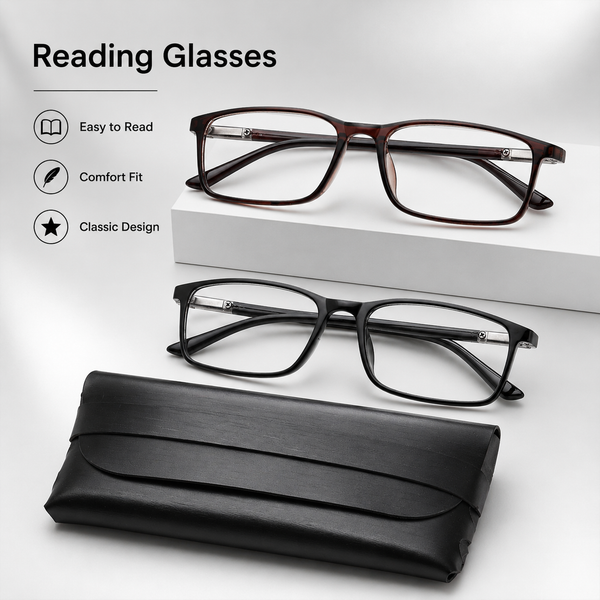 High-Quality Professional Readers for Men & Women – Blue Light Blocking Computer Glasses with Durable Spring Hinges, Anti Glare UV Filter