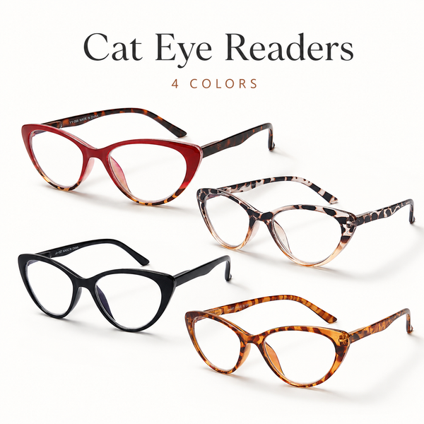 EYEURL Cat Eye Reading Glasses for Women – 4 Pack Blue Light Blocking Computer Readers, Anti-Glare Stylish Eyewear for Work and Daily Use