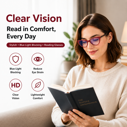 EYEURL 4 Pack Cat Eye Reading Glasses for Women – Blue Light Blocking Fashion Computer Readers, Anti-Glare Lightweight Eyeglasses