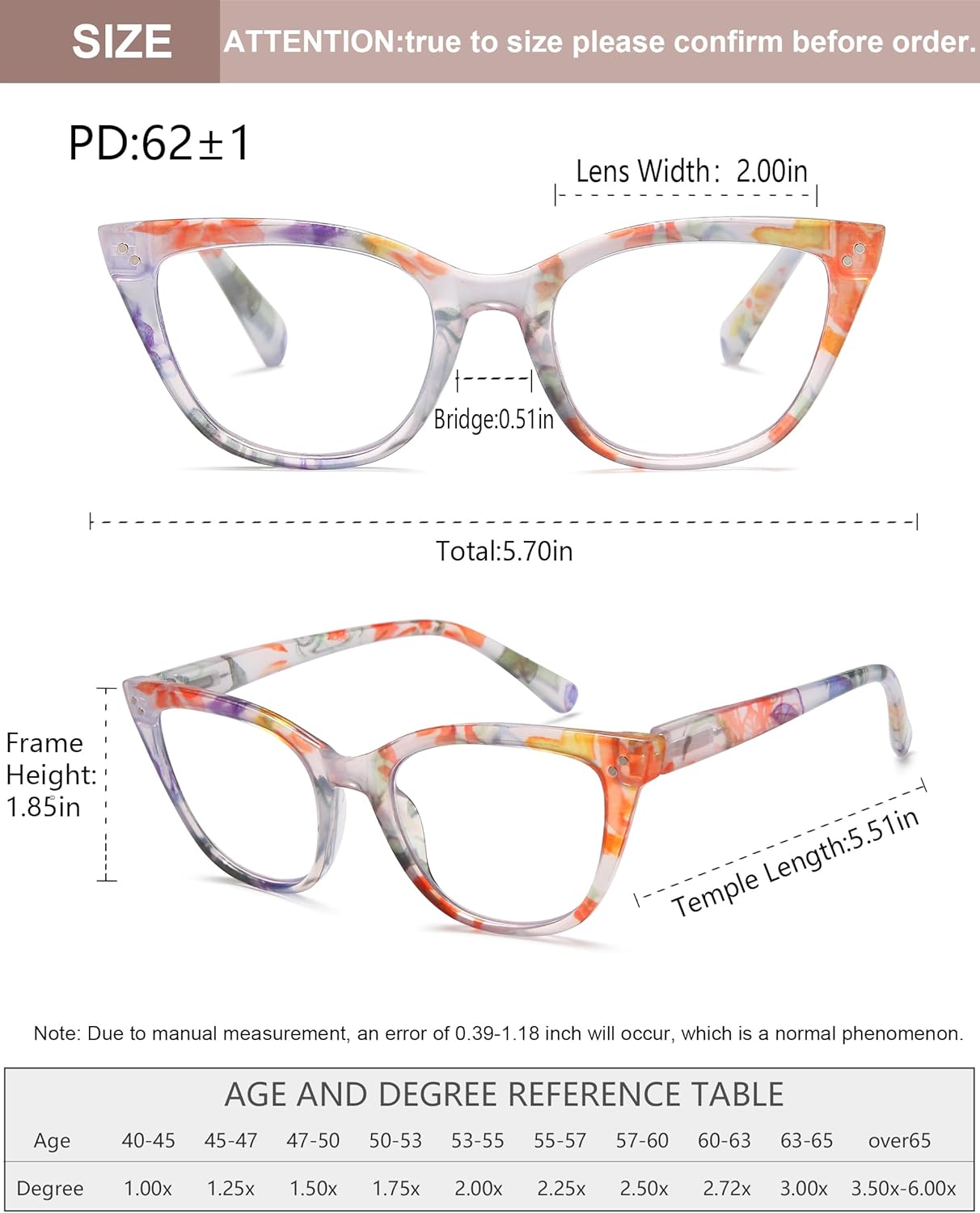 EYEURL Cat Eye Reading Glasses for Women Fashion Blue Light Blocking Glasses Colorful Computer Readers for Women