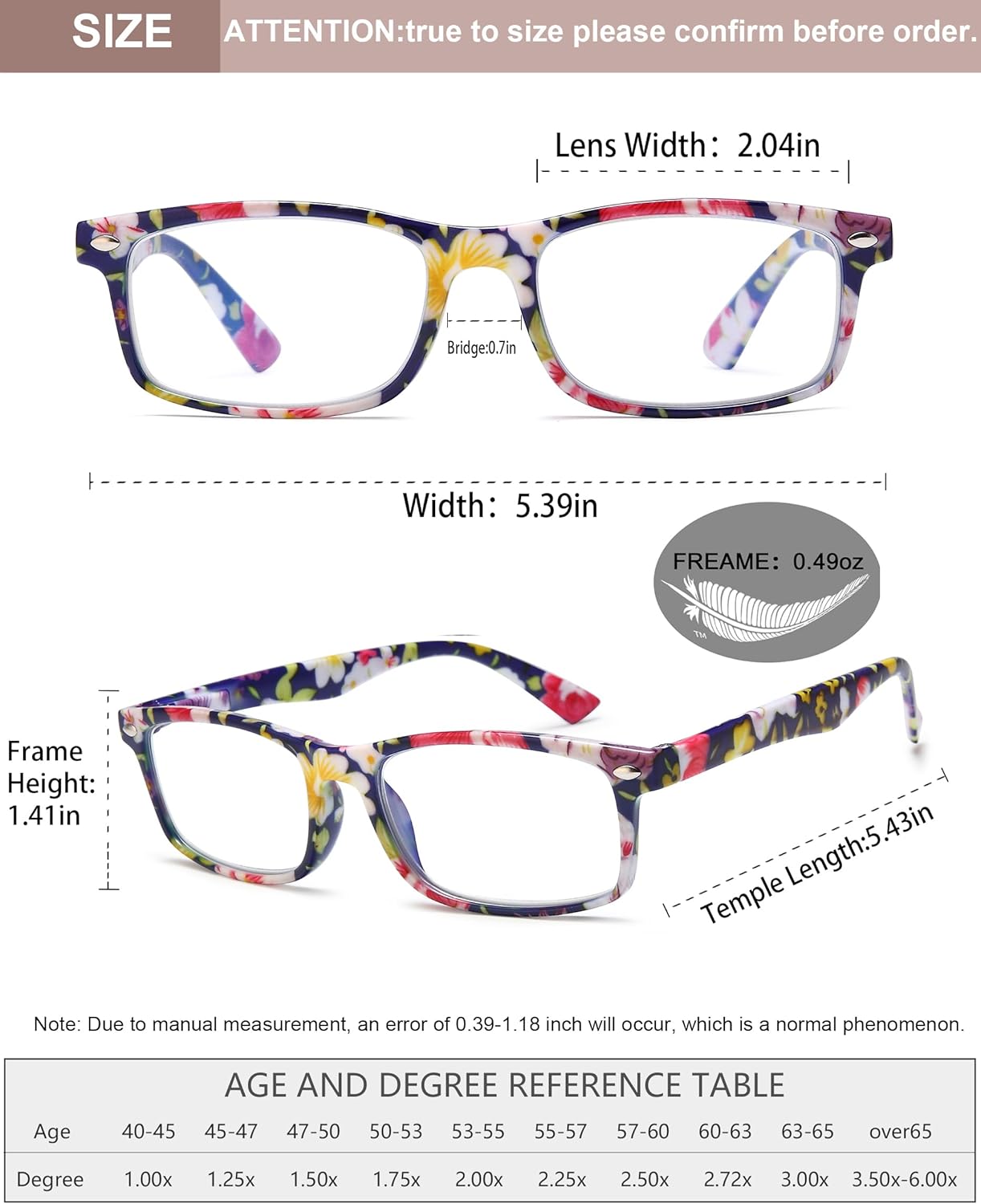 Fashion Reading Glasses for Women – Blue Light Blocking Ladies Readers, Lightweight Stylish Cheaters for Clear Vision