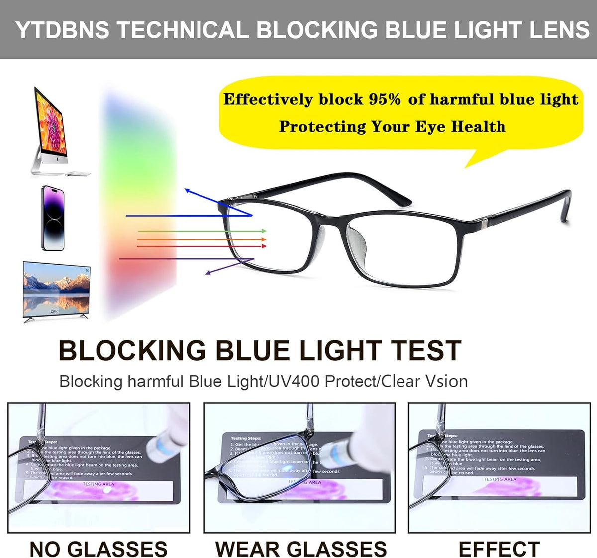 Classic Full-Rim Blue-Light Readers for Men & Women – Black - product photo 6