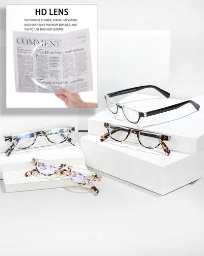 EYEURL Half Frame Reading Glasses for Women-4 Pack Blue Light Glasses Fashion Computer Readers for Women Anti UV Ray Eyeglasses with Spring Hinges