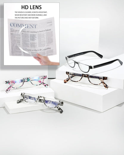 EYEURL Half Frame Reading Glasses for Women – 4 Pack Blue Light Blocking Computer Readers with Spring Hinges, Stylish Anti-UV Eyeglasses for Office and Daily Use