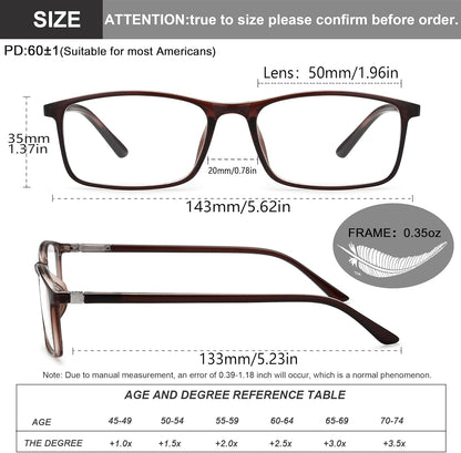Blue Light Blocking Reading Glasses for Men & Women – Professional Computer Readers with Spring Hinges for Eye Comfort and Clarity