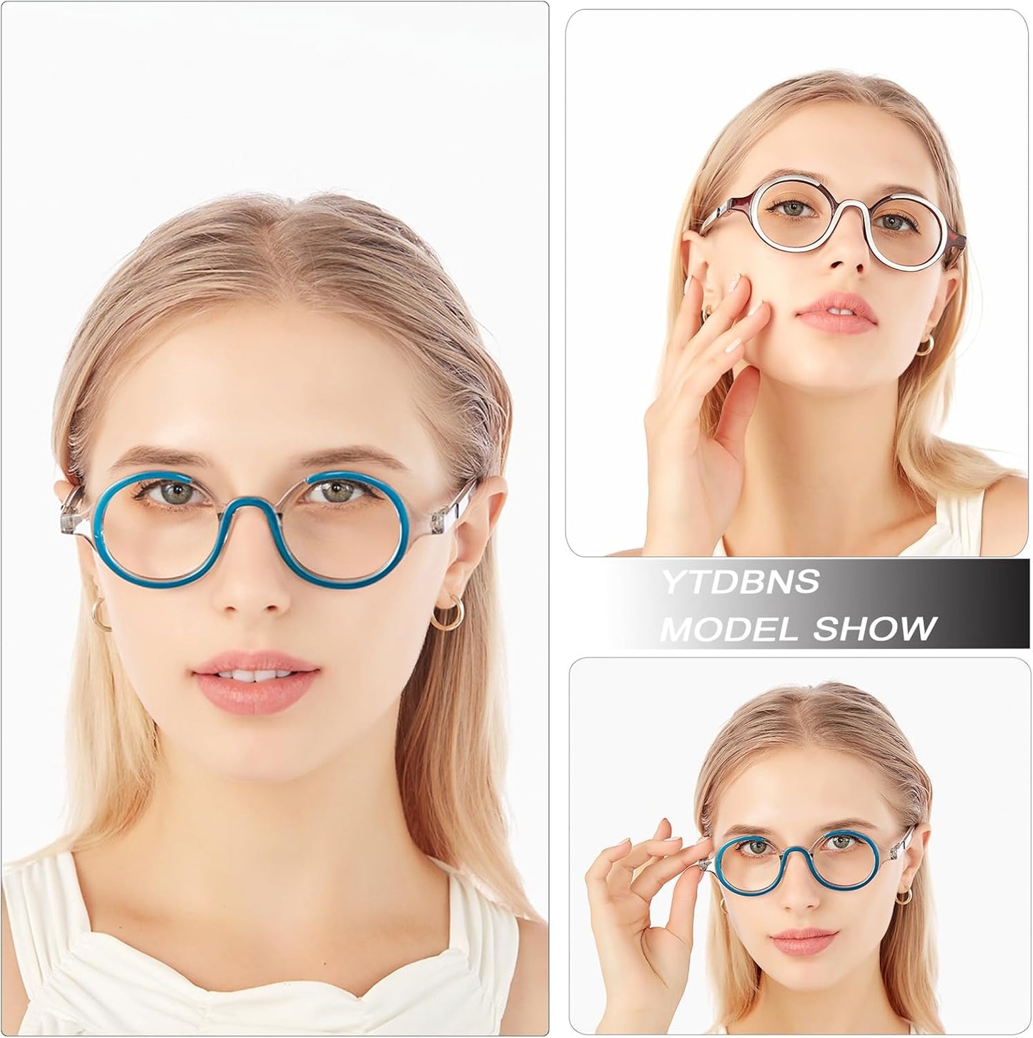 Unisex Retro Round Reading Glasses – Fashion Color Frame Blue Light Blocking Readers, Spring Hinges for Comfort and Eye Protection