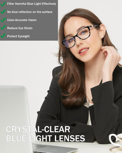 EYEURL 4 Pack Reading Glasses for Wome Oprah Cat Eye Reading Glasses Men Blue Light Glasses Readers for Women