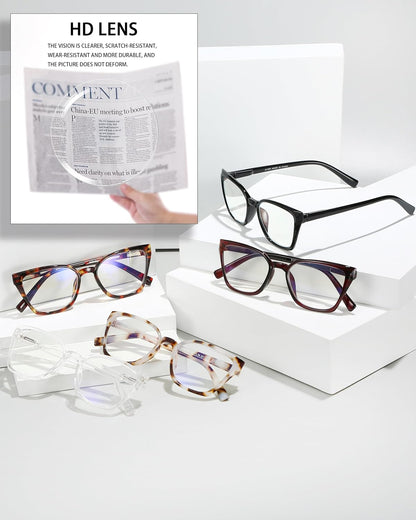 Stylish EYEURL 5-Pack Cat Eye Reading Glasses for Women – Blue Light Blocking Reading Glasses with Fashion Square Frames & Comfortable Spring Hinges