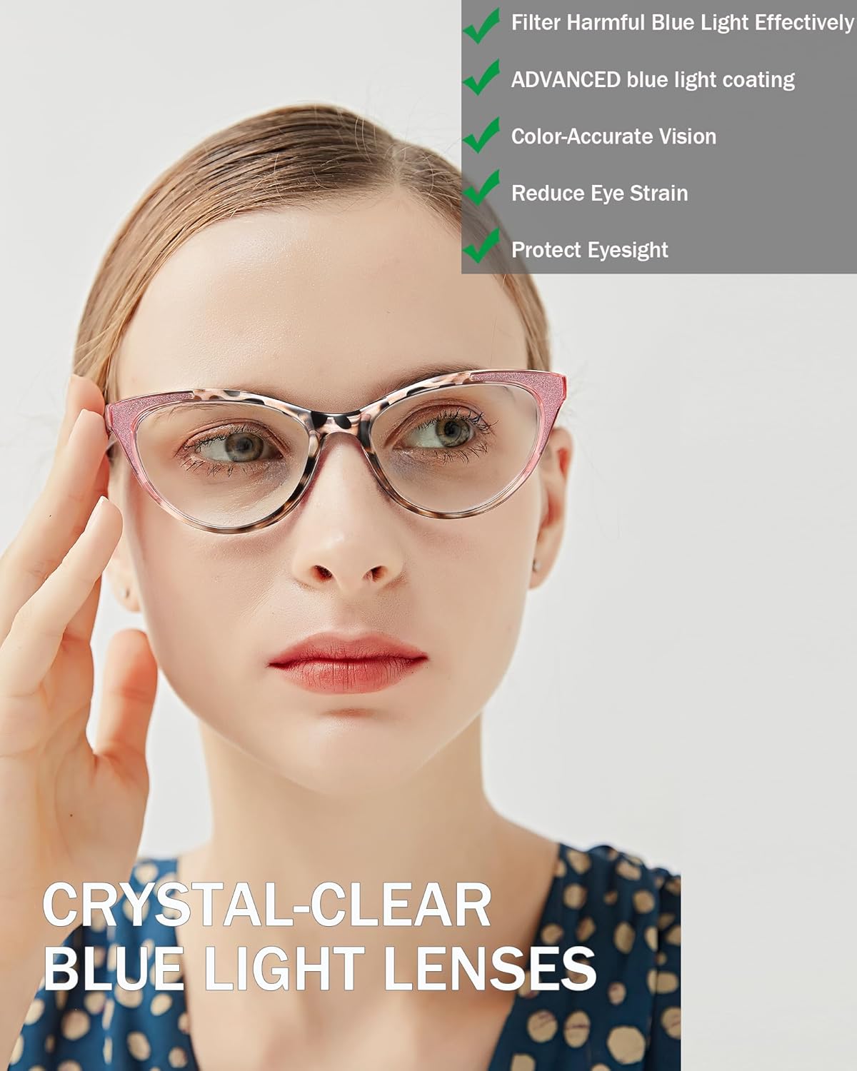 Cat Eye Reading Glasses for Women, Blue Light Blocking Fashion Readers, Anti Glare UV Protection Eyewear
