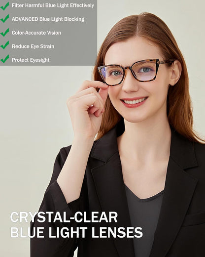 EYEURL 4-Pack Cat Eye Reading Glasses for Women – Fashion Blue Light Blocking Readers, Ladies Computer Eyeglasses