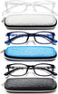 EYEURL Blue Light Blocking Men Women Reading Glasses 1.25 2 Pack of Computer Readers Lightweight TR90 Flexible Frame Rectangular Eyeglasses Anti Eyestrain UV Protection