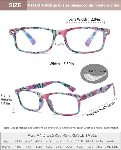 Blue Light Blocking Reading Glasses for Women – Trendy Cheaters with Stylish Frame Design, Comfortable Ladies Eyeglasses