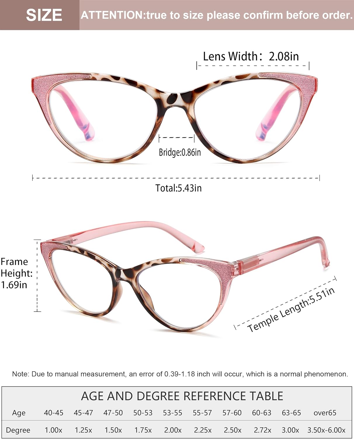 Cat Eye Reading Glasses for Women, Blue Light Blocking Fashion Readers, Anti Glare UV Protection Eyewear