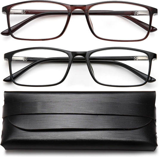 High-Quality Professional Readers for Men & Women – Blue Light Blocking Computer Glasses with Durable Spring Hinges, Anti Glare UV Filter