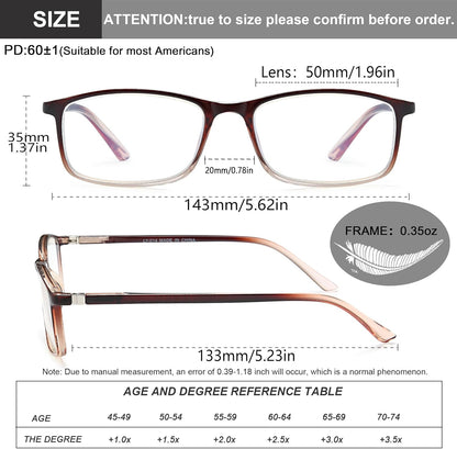 Professional Blue Light Blocking Reading Glasses – Unisex Computer Readers with Spring Hinges, UV Protection & Anti Glare Design