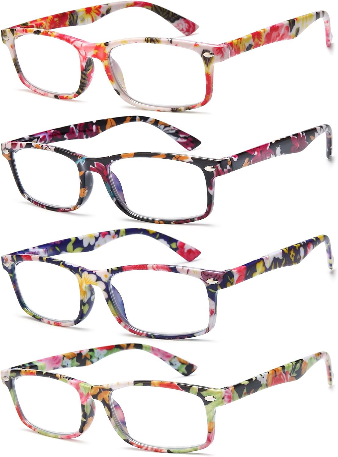 Fashion Reading Glasses for Women – Blue Light Blocking Ladies Readers, Lightweight Stylish Cheaters for Clear Vision