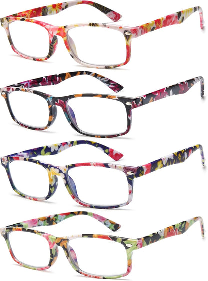 Fashion Reading Glasses for Women – Blue Light Blocking Ladies Readers, Lightweight Stylish Cheaters for Clear Vision