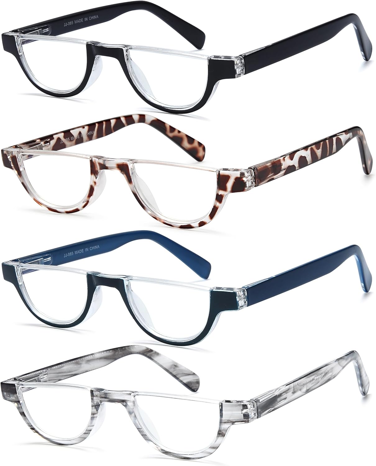 EYEURL Half Frame Reading Glasses for Women-4 Pack Blue Light Glasses Fashion Computer Readers for Women Anti UV Ray Eyeglasses with Spring Hinges