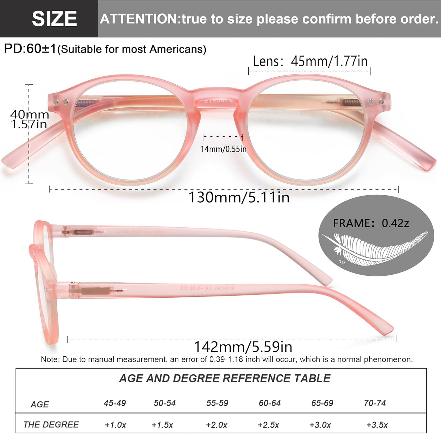 EYEURL 4-Pack Small Round Reading Glasses for Women Men Neck Hanging Blue Light Blocking Eyeglasses TR90 Readers for Women