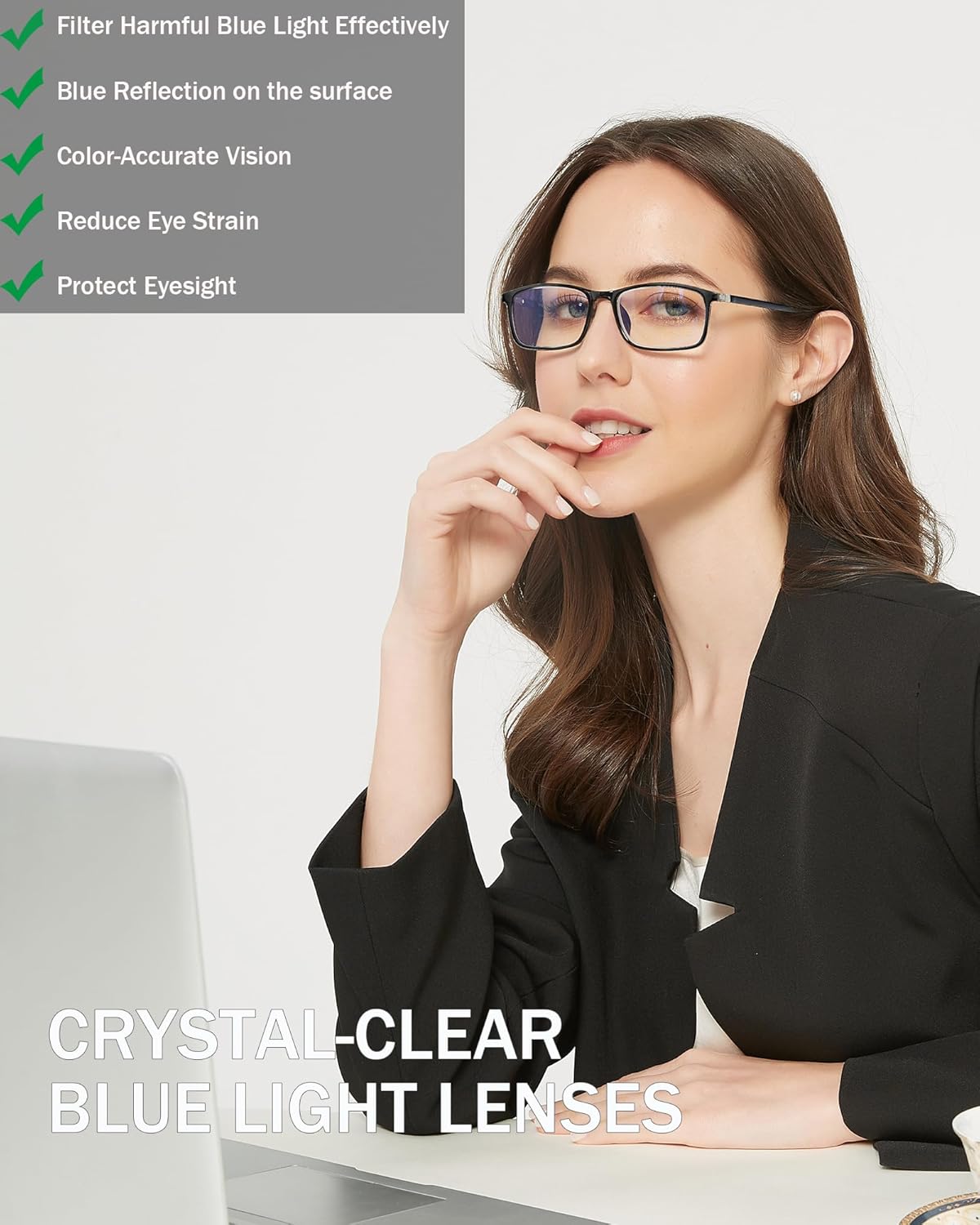 Stylish Professional Readers for Men and Women – Blue Light Blocking Computer Glasses with Spring Hinges for Eye Strain Relief