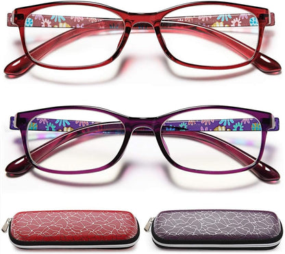 EYEURL Blue Light Blocking Glasses For Womens - 2 Pairs Lightweight Blue Screen Computer Eyeglasses Anti Glare Glasses