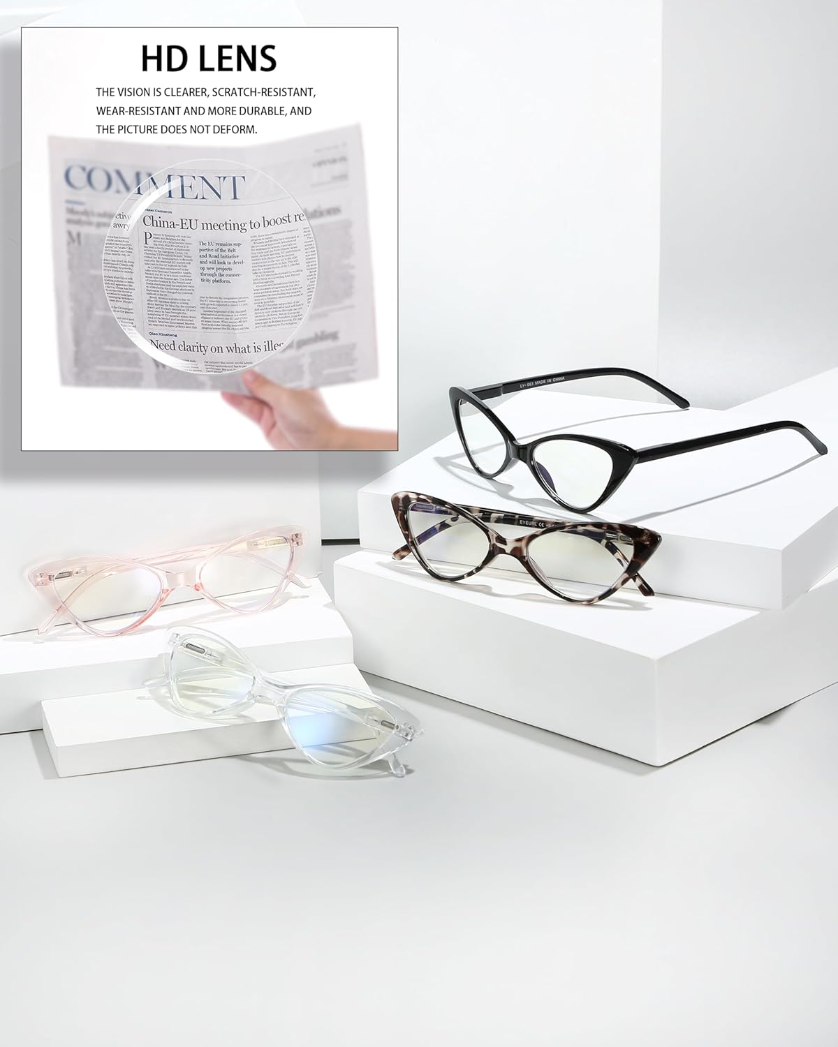 4-Pack Cat-Eye Blue-Light Readers for Women – Spring-Hinge - product photo 5
