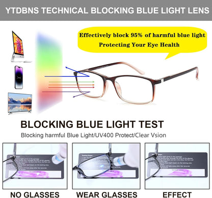 Comfort Fit Professional Reading Glasses – Blue Light Blocking Computer Readers for Men and Women, Spring Hinges & Eye Protection