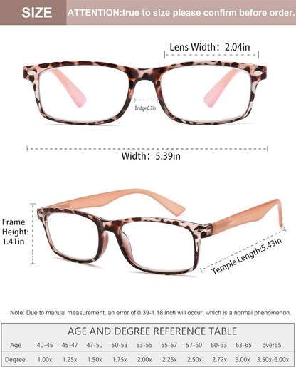 Stylish Reading Glasses for Women – Blue Light Blocking Readers, Fashion Eyeglasses Cheaters for Everyday Comfort